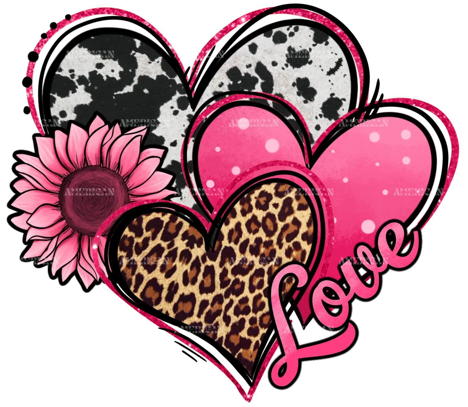 Valentines_Day_Western_Hearts_And_Sunflower_cow_hide